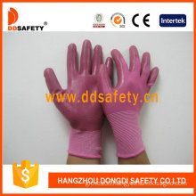 Pink Nylon with Pink Nitrile Glove-Dnn345